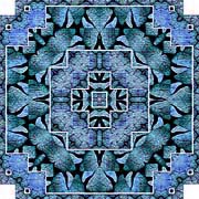 Wreath Tile Blue